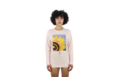 UNISEX LONG SLEEVE SUNFLOWER PALE PINK TEE