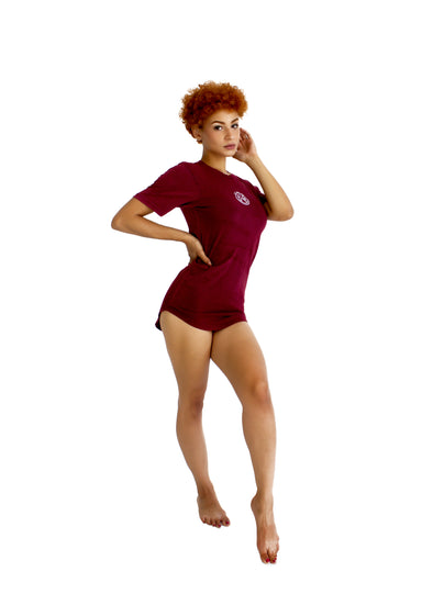 VINTAGE BIKINI COVER UP - BURGUNDY