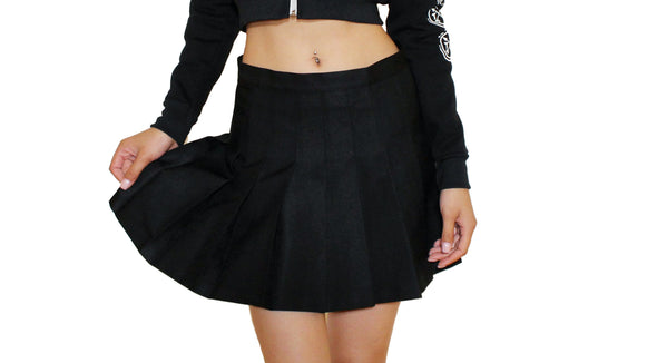 Black Gabardine Tennis Skirt
